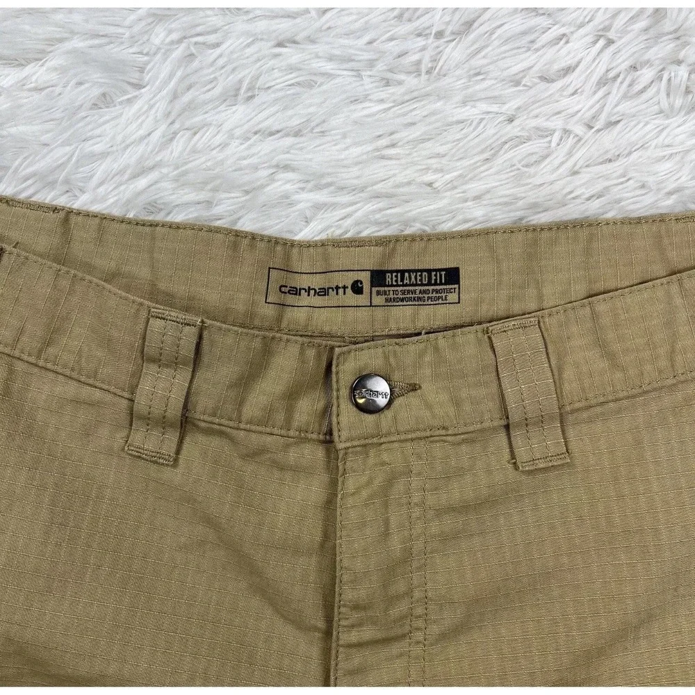 Carhartt Shorts Khaki Relaxed Fit Ripstop Cargo Work Force Mens Size 44 BS3543 - Picture 2 of 11